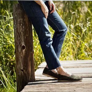 TOMS Alpargata Crepe 10010930 Black Washed Canvas Size 8